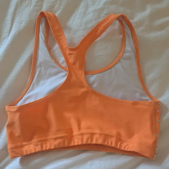 Orange Rhinestone Embellished Sports Bra - Picture 2 of 2